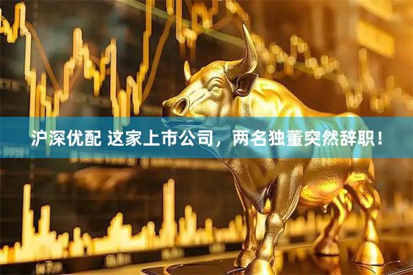 沪深优配 这家上市公司，两名独董突然辞职！